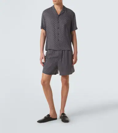 Gucci GG silk jacquard bowling shirt | Thumbnail 3 Gucci GG silk jacquard bowling shirt | Thumbnail 3