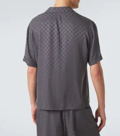Gucci GG silk jacquard bowling shirt | Thumbnail 5 Gucci GG silk jacquard bowling shirt | Thumbnail 5