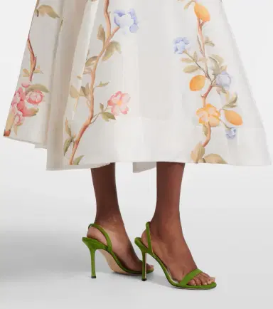 Leo Lin Selina floral ruffled linen-blend midi dress | Thumbnail 2 Leo Lin Selina floral ruffled linen-blend midi dress | Thumbnail 2