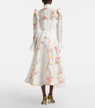 Leo Lin Selina floral ruffled linen-blend midi dress | Thumbnail 5 Leo Lin Selina floral ruffled linen-blend midi dress | Thumbnail 5