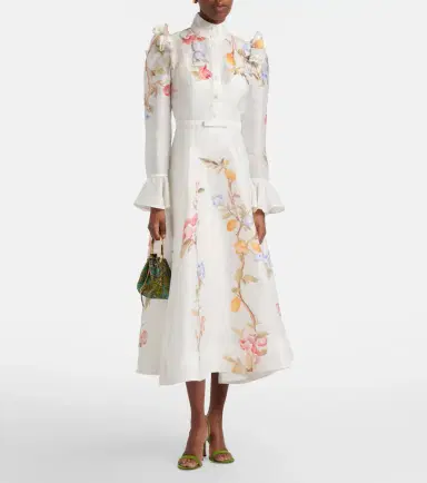Leo Lin Selina floral ruffled linen-blend midi dress | Thumbnail 6 Leo Lin Selina floral ruffled linen-blend midi dress | Thumbnail 6
