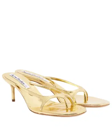 Acne Studios Metallic leather thong sandals | Thumbnail 1 Acne Studios Metallic leather thong sandals | Thumbnail 1