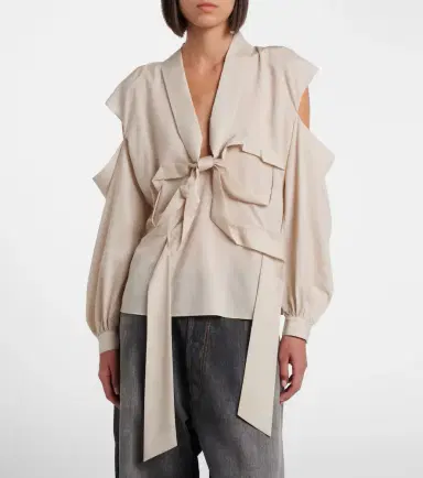 Acne Studios Bow-detail cutout blouse | Thumbnail 5 Acne Studios Bow-detail cutout blouse | Thumbnail 5