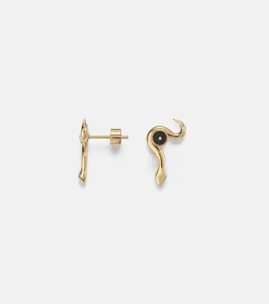 Ileana Makri Serpent Nest 18kt gold earrings with diamonds and emeralds | Thumbnail 2 Ileana Makri Serpent Nest 18kt gold earrings with diamonds and emeralds | Thumbnail 2