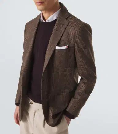 Kiton Prince of Wales check virgin wool blazer | Thumbnail 7 Kiton Prince of Wales check virgin wool blazer | Thumbnail 7