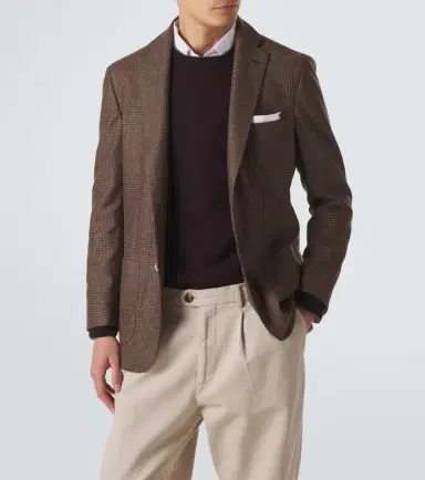 Kiton Prince of Wales check virgin wool blazer | Thumbnail 8 Kiton Prince of Wales check virgin wool blazer | Thumbnail 8