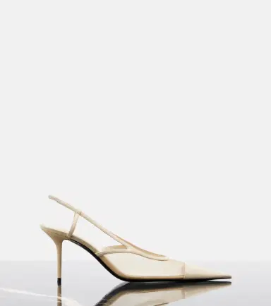 Saint Laurent Renée mesh and leather slingback pumps | Thumbnail 3 Saint Laurent Renée mesh and leather slingback pumps | Thumbnail 3