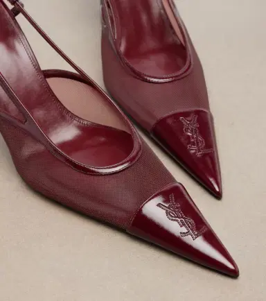 Saint Laurent Renée leather-trimmed mesh slingback pumps | Thumbnail 3 Saint Laurent Renée leather-trimmed mesh slingback pumps | Thumbnail 3