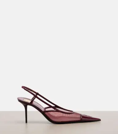 Saint Laurent Renée leather-trimmed mesh slingback pumps | Thumbnail 4 Saint Laurent Renée leather-trimmed mesh slingback pumps | Thumbnail 4