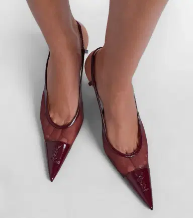 Saint Laurent Renée leather-trimmed mesh slingback pumps | Thumbnail 6 Saint Laurent Renée leather-trimmed mesh slingback pumps | Thumbnail 6