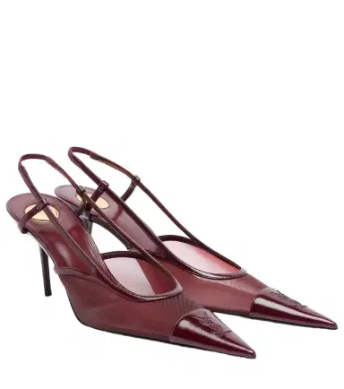 Saint Laurent Renée leather-trimmed mesh slingback pumps | Thumbnail 1 Saint Laurent Renée leather-trimmed mesh slingback pumps | Thumbnail 1