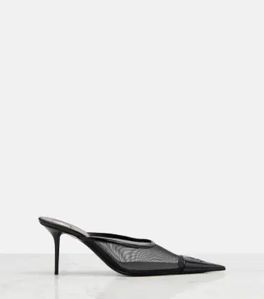 Saint Laurent Renée mesh and leather mules | Thumbnail 2 Saint Laurent Renée mesh and leather mules | Thumbnail 2
