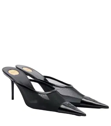 Saint Laurent Renée mesh and leather mules | Thumbnail 1 Saint Laurent Renée mesh and leather mules | Thumbnail 1
