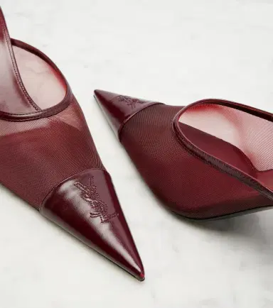 Saint Laurent Renée mesh and leather mules | Thumbnail 2 Saint Laurent Renée mesh and leather mules | Thumbnail 2
