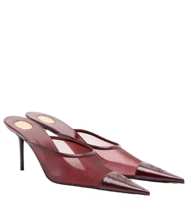 Saint Laurent Renée mesh and leather mules | Thumbnail 1 Saint Laurent Renée mesh and leather mules | Thumbnail 1