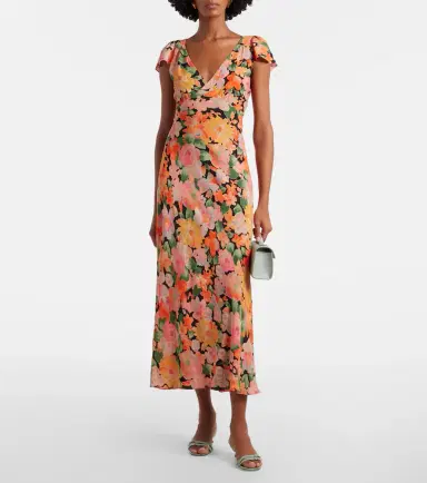 Rixo Cathy floral crêpe midi dress | Thumbnail 2 Rixo Cathy floral crêpe midi dress | Thumbnail 2