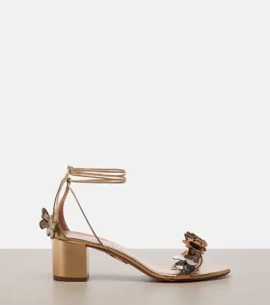 Aquazzura Papillon appliqué metallic leather sandals | Thumbnail 2 Aquazzura Papillon appliqué metallic leather sandals | Thumbnail 2