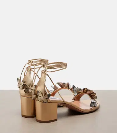 Aquazzura Papillon appliqué metallic leather sandals | Thumbnail 4 Aquazzura Papillon appliqué metallic leather sandals | Thumbnail 4