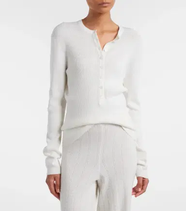 Lisa Yang Airi ribbed-knit cotton and cashmere Henley shirt | Thumbnail 3 Lisa Yang Airi ribbed-knit cotton and cashmere Henley shirt | Thumbnail 3