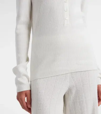 Lisa Yang Airi ribbed-knit cotton and cashmere Henley shirt | Thumbnail 4 Lisa Yang Airi ribbed-knit cotton and cashmere Henley shirt | Thumbnail 4