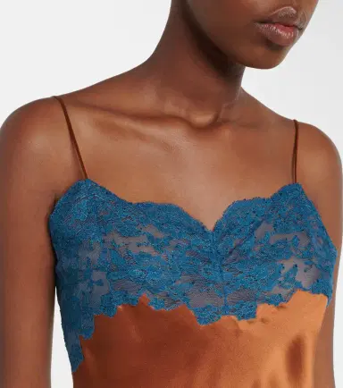 Saint Laurent Lace-trimmed silk satin camisole | Thumbnail 2 Saint Laurent Lace-trimmed silk satin camisole | Thumbnail 2