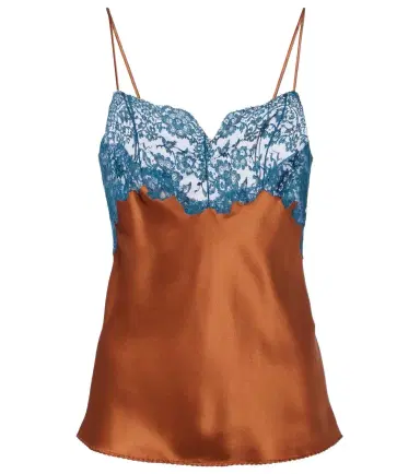 Saint Laurent Lace-trimmed silk satin camisole | Thumbnail 1 Saint Laurent Lace-trimmed silk satin camisole | Thumbnail 1