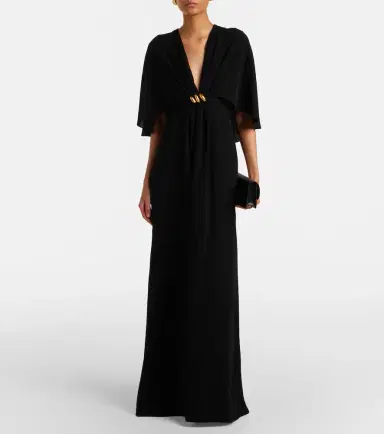 Max Mara Elegante caped cady gown | Thumbnail 3 Max Mara Elegante caped cady gown | Thumbnail 3