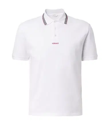Versace Greca cotton piqué polo shirt | Thumbnail 1 Versace Greca cotton piqué polo shirt | Thumbnail 1
