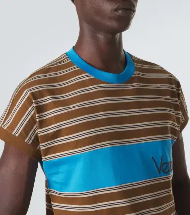 Versace Logo striped cotton T-shirt | Thumbnail 6 Versace Logo striped cotton T-shirt | Thumbnail 6
