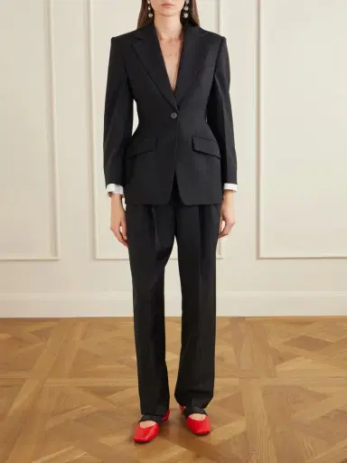 Givenchy Pleated Wool And Mohair-blend Wide-leg Pants | Thumbnail 2 Givenchy Pleated Wool And Mohair-blend Wide-leg Pants | Thumbnail 2