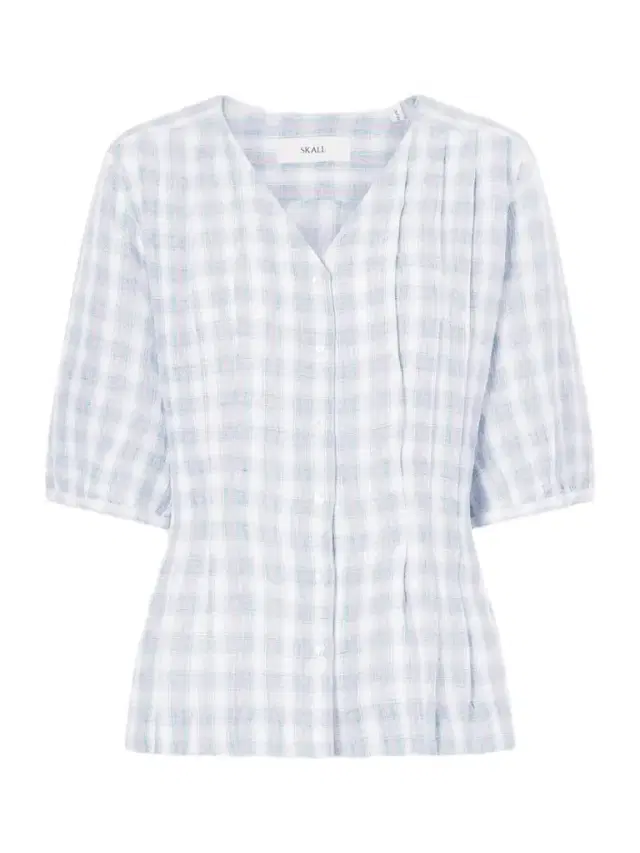 Elvira Pleated Checked Linen Shirt Elvira Pleated Checked Linen Shirt