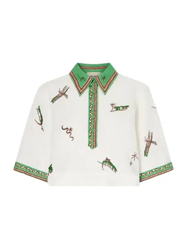 ALÉMAIS Wanda Printed Embroidered Linen Shirt | Thumbnail 1 ALÉMAIS Wanda Printed Embroidered Linen Shirt | Thumbnail 1