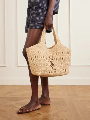 Saint Laurent Icare Medium Logo-appliquéd Raffia Tote | Thumbnail 2 Saint Laurent Icare Medium Logo-appliquéd Raffia Tote | Thumbnail 2