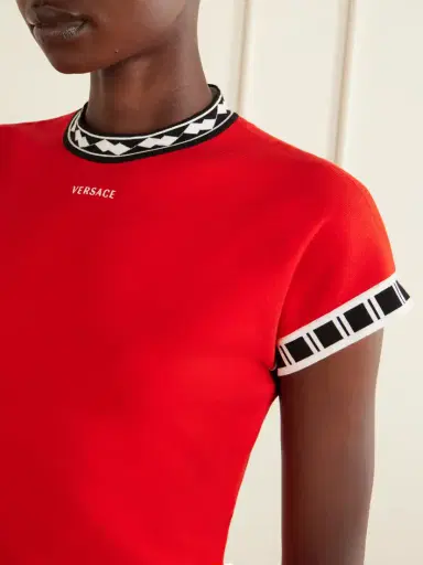 Versace Logo-embroidered Cotton Mini Dress | Thumbnail 4 Versace Logo-embroidered Cotton Mini Dress | Thumbnail 4