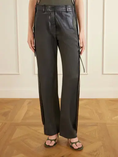 Acne Studios Puja Coated Herringbone Degradé Straight-leg Pants | Thumbnail 3 Acne Studios Puja Coated Herringbone Degradé Straight-leg Pants | Thumbnail 3