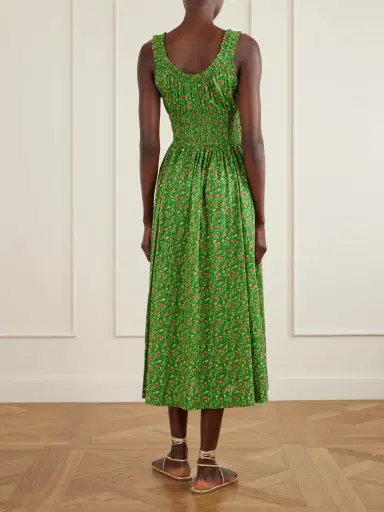DÔEN Emmaretta Shirred Floral-print Organic Cotton Midi Dress | Thumbnail 3 DÔEN Emmaretta Shirred Floral-print Organic Cotton Midi Dress | Thumbnail 3