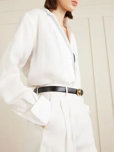 Ralph Lauren Collection Kirstin Cotton-trimmed Linen Shirt | Thumbnail 5 Ralph Lauren Collection Kirstin Cotton-trimmed Linen Shirt | Thumbnail 5