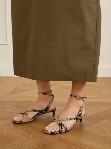 Khaite Liria Python-embossed Leather Sandals | Thumbnail 2 Khaite Liria Python-embossed Leather Sandals | Thumbnail 2
