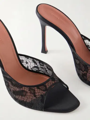 Amina Muaddi Alexa 105 Lace Mules | Thumbnail 5 Amina Muaddi Alexa 105 Lace Mules | Thumbnail 5