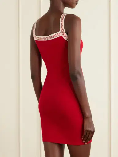 Versace Logo-jacquard Cotton-jersey Mini Dress | Thumbnail 3 Versace Logo-jacquard Cotton-jersey Mini Dress | Thumbnail 3
