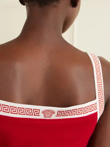 Versace Logo-jacquard Cotton-jersey Mini Dress | Thumbnail 4 Versace Logo-jacquard Cotton-jersey Mini Dress | Thumbnail 4