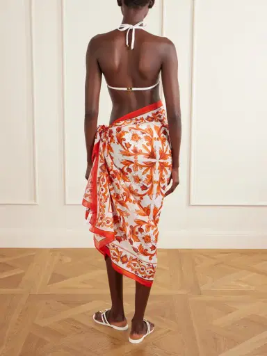 Dolce & Gabbana Maiolica Printed Cotton Pareo | Thumbnail 3 Dolce & Gabbana Maiolica Printed Cotton Pareo | Thumbnail 3