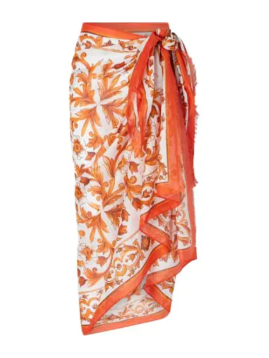 Dolce & Gabbana Maiolica Printed Cotton Pareo | Thumbnail 1 Dolce & Gabbana Maiolica Printed Cotton Pareo | Thumbnail 1