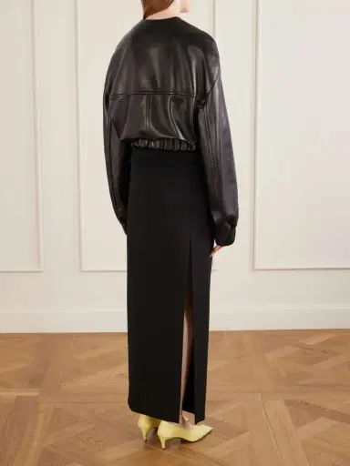 Khaite Cordan Cropped Leather Jacket | Thumbnail 3 Khaite Cordan Cropped Leather Jacket | Thumbnail 3