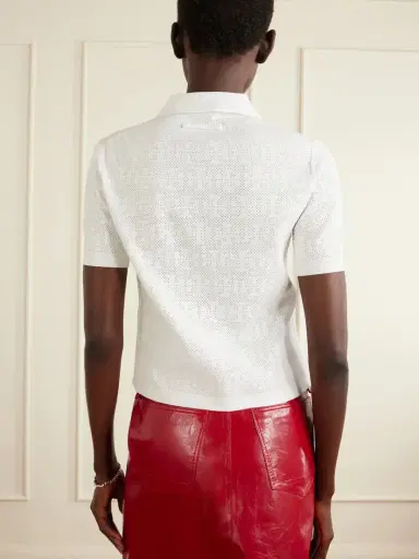 Tory Burch Pointelle-knit Polo Shirt | Thumbnail 4 Tory Burch Pointelle-knit Polo Shirt | Thumbnail 4