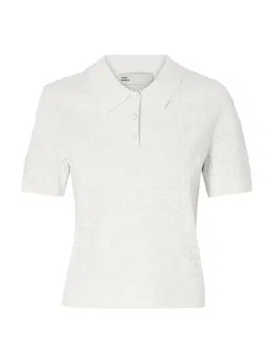 Tory Burch Pointelle-knit Polo Shirt | Thumbnail 1 Tory Burch Pointelle-knit Polo Shirt | Thumbnail 1