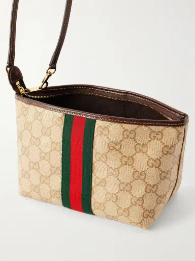 Gucci Mini Leather And Webbing-trimmed Coated-canvas Shoulder Bag | Thumbnail 6 Gucci Mini Leather And Webbing-trimmed Coated-canvas Shoulder Bag | Thumbnail 6