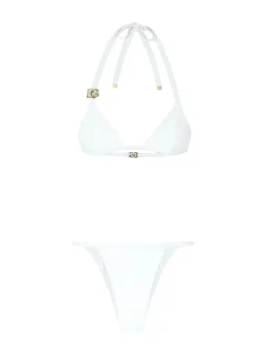 Dolce & Gabbana Logo-embellished Stretch Jersey Bikini | Thumbnail 1 Dolce & Gabbana Logo-embellished Stretch Jersey Bikini | Thumbnail 1