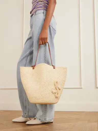 Ruslan Baginskiy Leather-trimmed Straw Pouch | Thumbnail 2 Ruslan Baginskiy Leather-trimmed Straw Pouch | Thumbnail 2