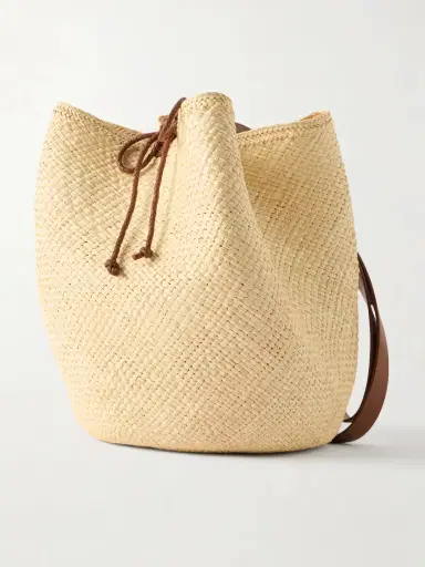 Ruslan Baginskiy Leather-trimmed Straw Pouch | Thumbnail 4 Ruslan Baginskiy Leather-trimmed Straw Pouch | Thumbnail 4